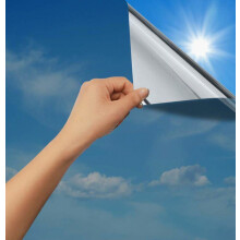 One Way Mirror Window Film Adhesive Privacy Tint Sun Protection Anti UV Silver 60 x 200 cm