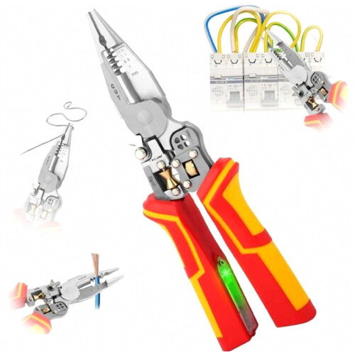 Automatic Wire Stripping Pliers, 9-in-1 Multifunction Electrician Tool with Cutting Function, Durable Hand Tool for Elec