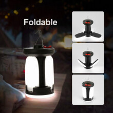 Rechargeable Solar Camping Lantern, 1000 Lumens, 4500mAh Power Bank, 6 Lighting Modes, Foldable Design