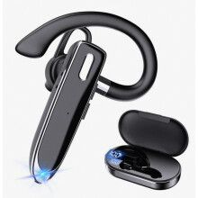 Wireless Bluetooth Single Ear Headset, USB-C Charging, Water-Resistant Headphones for Work and Office, Compatible with A