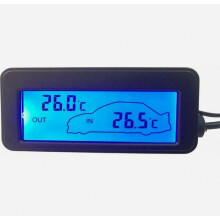 Innen- und Außenthermometer für Fahrzeuge, 12-V-LCD-Mini-Temperaturanzeige mit blauer Hintergrundbeleuchtung