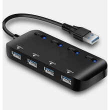 USB 3.0 4-Port-Hub mit Überspannungsschutz und intelligenter Ladefunktion für schnelle Datenübertragung