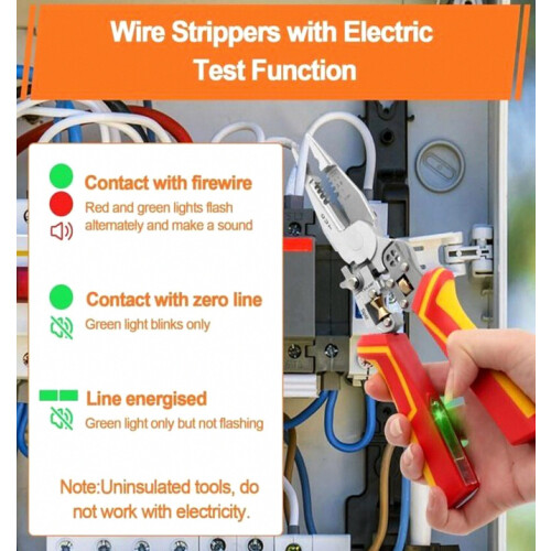 Automatic Wire Stripping Pliers, 9-in-1 Multifunction Electrician Tool with Cutting Function, Durable Hand Tool for Elec 2