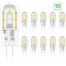 G4 2W LED Capsule Bulb, 20W Halogen Equivalent, Warm White 3000K, 200lm, 12 SMD, 12V AC/DC, Pack of 10
