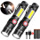 3 in 1 LED Flashlight, USB Rechargeable Magnetic Zoom Work Light, Waterproof COB Torch with 4 Modes, 2 Pack 1