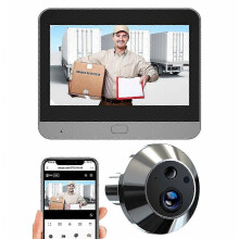 Langaton digitaalinen ovikamera 4,3 tuuman LCD WiFi 1080p kaksisuuntainen viestintä Yönäkö Älykäs ovisilmäkamera