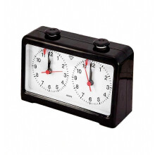 Professionele analoge kwarts schaakklok met luid belsignaal en tijdcontrole voor competitief schaken.