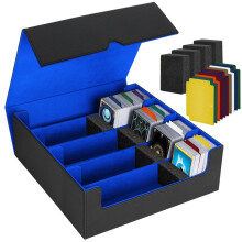 Caixa de Armazenamento de Cartas Colecionáveis, Estojo para Baralho de Cartas de 4 Linhas, Caixa de Cartão com Fecho Magnético para Cartas de Jogo,