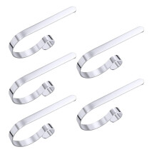 Jannly metalen kerstkousenhouder met haken voor de open haard, antislip design, 5-delige set
