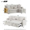 (Beige, Fabric) 3-Seater L-Shaped Sofa Bed with Storage 3