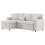 (Beige, Fabric) 3-Seater L-Shaped Sofa Bed with Storage 6