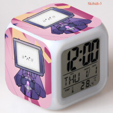 Skibidi Toilet Clock 7-Color LED Night Light (C)
