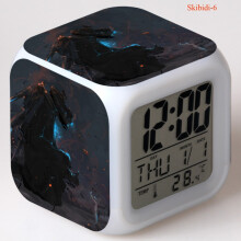 Skibidi Toilet Clock 7-Color LED Night Light (F)