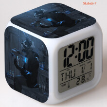 Skibidi Toilet Clock 7-Color LED Night Light (G)