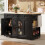(Black) Modern Kitchen Island – 151.5x60x91.7cm, Black 1