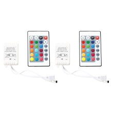 2 Controles Remotos IR com 24 Teclas para Fita de LED RGB