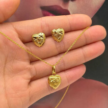 (2) Gold Geometric Necklace And Earrings Set Women's Fashion Simple Design Jewelry Women's Personalized Trendy Party Accessories Compl
