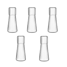 5X Clear Bedside Water Carafe Set with Tumbler Glass for Bedroom Nightstand, Night Water Carafe with Glass, with Cup Set