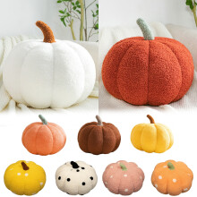 Almofada decorativa Djunllk Fluffy3D em formato de abóbora, 18 cm, macia e de pelúcia, ideal para o Dia de Ação de Graças e o Halloween. Um