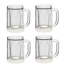 4 Pcs Frozen Beer Mugs for Freezer Double Wall Gel Frosty Freezer Mugs Beer Ice Mugs for Freezer Dri