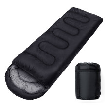 (black) Camping-Schlafsack, leicht, für 4 Jahreszeiten, warmer Umschlag, Rucksackreisen, Outdoor, Mumienbaumwolle, Winterschlafsack