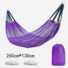 (PURPLE) Outdoor-Hängematte mit Eisseidennetz, schwingende, gebogene Stange, kippsicher, Camping-Reisezubehör
