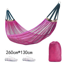 (Pink) Outdoor-Hängematte mit Eisseidennetz, schwingende, gebogene Stange, kippsicher, Camping-Reisezubehör