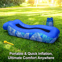 Camping faltbares aufblasbares Sofa Luftliegestuhl S-förmiges ergonomisches Design Outdoor Camping aufblasbares Bett für den Außen