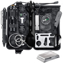 (black) Professionelles Auto-Überlebens-Erste-Hilfe-Set, Outdoor-Camping, Wandern, Notfall-Ausrüstung, Outdoor-SOS-Wildnis-Abenteuer