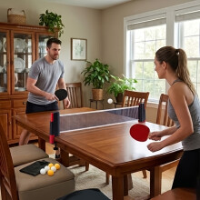 10-teiliges tragbares Tischtennis-Set mit ausziehbarem Netz, Tragetasche und 6 Bällen – komplettes Tischtennis-Set mit 2 Schlägern