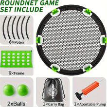 Strandball Beachvolleyball Smashing Game Ball Set Outdoor und Indoor Teamsport Rasen Fitnessgeräte Netz mit 2 Bällen