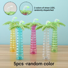 (5-piece set) 5 Stück/4 Stück zufällige Farbe, Party-Kokosnussbaum-Ananas-Becher, Strand-Saftbecher, Kokosnussbaum-Ananas-förmige Strohbecher,