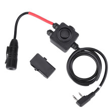 Adaptador PTT para Auriculares Adaptador PTT Interfaz de Plástico de 3.5mm Clip de Cinturón Negro Cable de Conexión Fácil para la Serie TAC