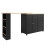 (Black, MDF) Black Multifunctional Swivel Bar Table, 138-209 cm 12