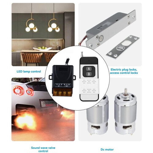 Wireless Remote Control  30A 1CH Relay Receiver Controller + AB Transmitter for Light Motor Pump Gate 315Mhz 2