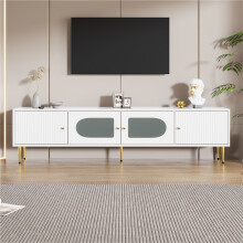 Modern White TV Stand 170x35x50cm, 4-Door