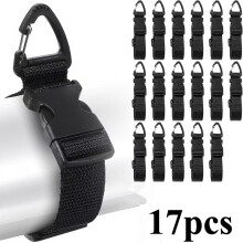 Robuster, verstellbarer Verlängerungskabel-Organizer mit V-Clips und einem 18-Zoll-Kabelaufbewahrungsgurt;Ideal für Garagen,