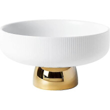 Ceramic Footed Bowl Round Pedestal Bowl Decorative Fruit Dish Holder Dessert Display Stand