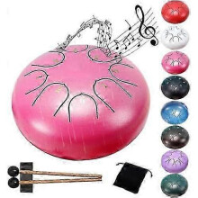 (rose) Rain Drum for Garden, 8 Notes, 6 Inch Rain Drum, Drum for Outdoor Rain, Steel Tongue Drum Rain Play, Waterproof,Rain Drum for Outdoor Use
