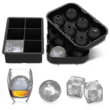 Silicone Ice Cube Trays (Set of 2) for Making Large Square Ice Balls, Perfect for Cocktails and Bourbon Drinks