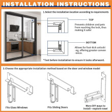 Stainless Steel Sliding Door Safety Locks Patio Glass Door and Window Locks,for Window Balcony Bedroom Home Security