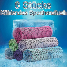 Pack Of 6 Cooling Towels, Microfibre Cooling Towels , Premium Cooling Towel for Summer, Perfect As A Cooling Sports Towel for Gyms, Jogging, Yoga