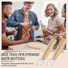 20 Pcs Stainless Steel Bottle Opener Bartender Wood Beer Opener