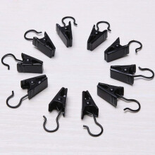 100 Pcs Metal Curtain Clips, Small Curtain Clips with Hooks Photo Clips Bulldog Clips Laundry Hooks for Curtain Rings