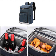 (A422 gray) Thermal Lunch Backpack Cooler Backpack 12 Cans Cooler Bag Waterproof Insulated Cooler Pack for Travel Camping Hiking