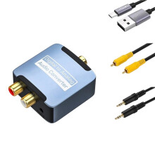 Convertidor de Audio Digital A Analógico (DAC) Óptico SPDIF/Coaxial A RCA, Decodificador de Amplificador L/R con Cable de Fibra Óptica