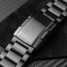 (Black) Watch Band Compatible For Xiaomi Redmi Watch 6 / 5 / 4 / Smart Band 9 Pro / 8 Pro 3-Bead Turtle Back Buckle Titanium Alloy