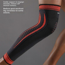 (Green) VBOSI 1467V 1Pc XL Size Knee Brace Support Long Compression Knee Sleeve for Outdoor Sports Protective Gear