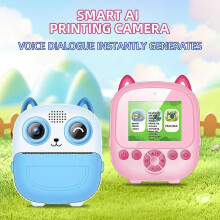 (Blue) S5 2.4 Inch Screen Multi-function AI Instant Print Camera Thermal Printing Kids Digital Camera