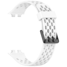 (White) Breathable Holes Silicone Strap Compatible For Huawei Band 11 / 11 Pro / 11 NFC / 11 Pro NFC Sports Watch Band